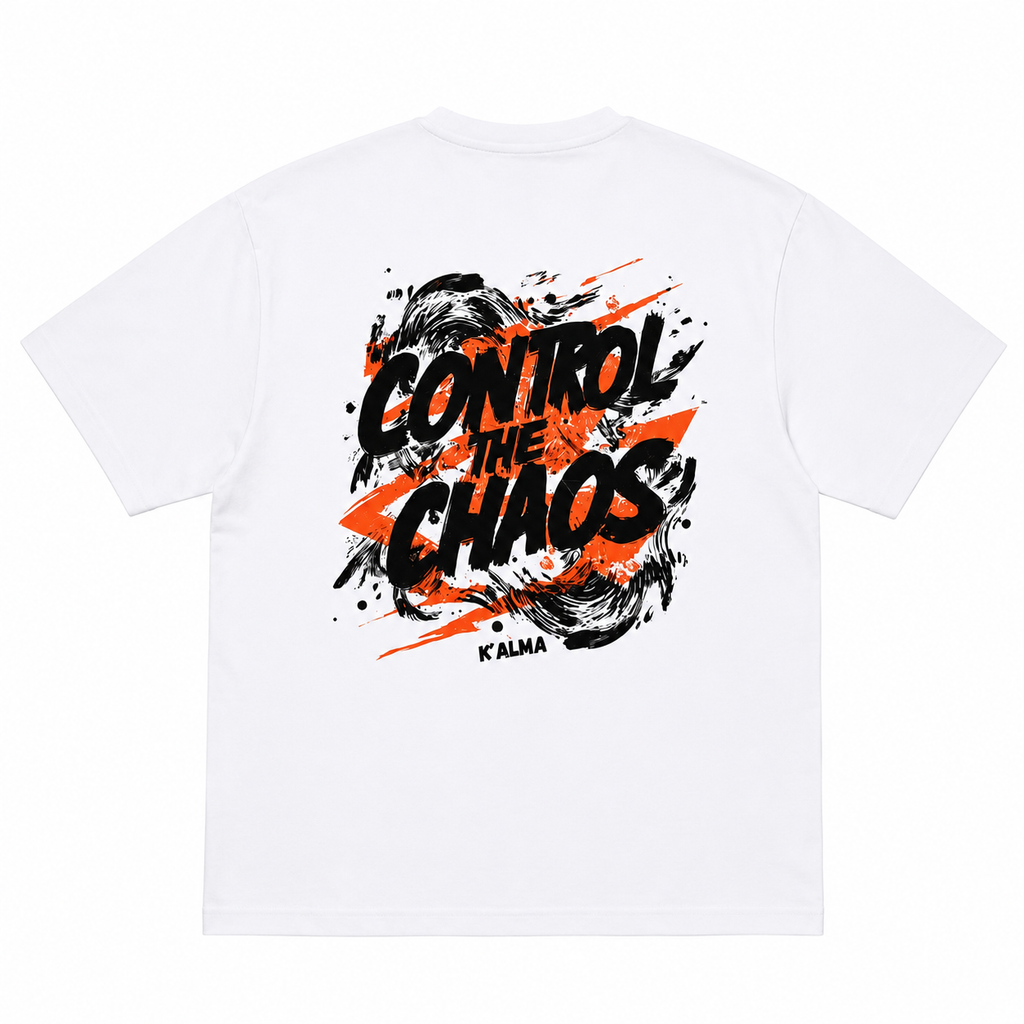 CAMISETA OVERSIZE CONTROL THE CHAOS BLANCA