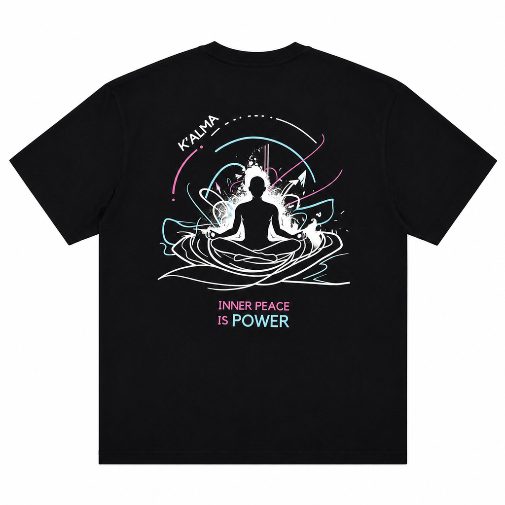 CAMISETA OVERSIZE INNER PEACE IS POWER NEGRA