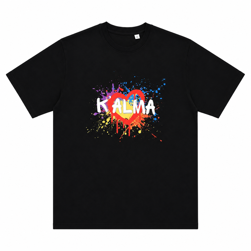 CAMISETA OVERSIZE LOVE IN COLOR NEGRA