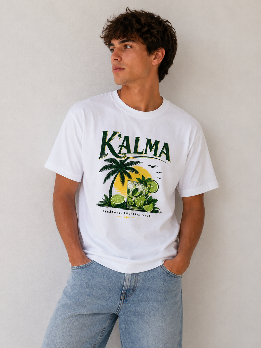 CAMISETA OVERSIZE K'ALMA OASIS BLANCA