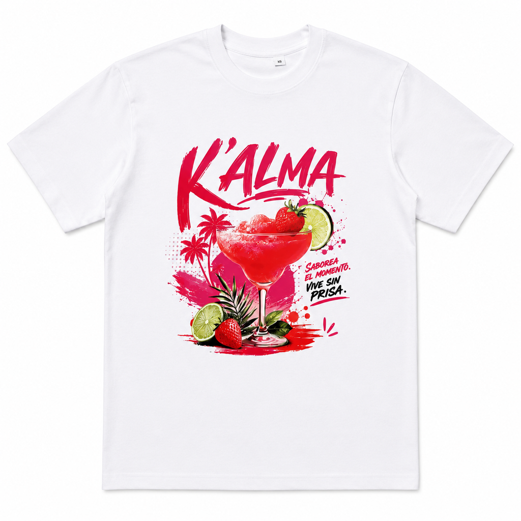 CAMISETA OVERSIZE K'ALMA SUNSET SPLASH BLANCA