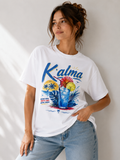 CAMISETA OVERSIZE K'ALMA BLUE TIDE BLANCA