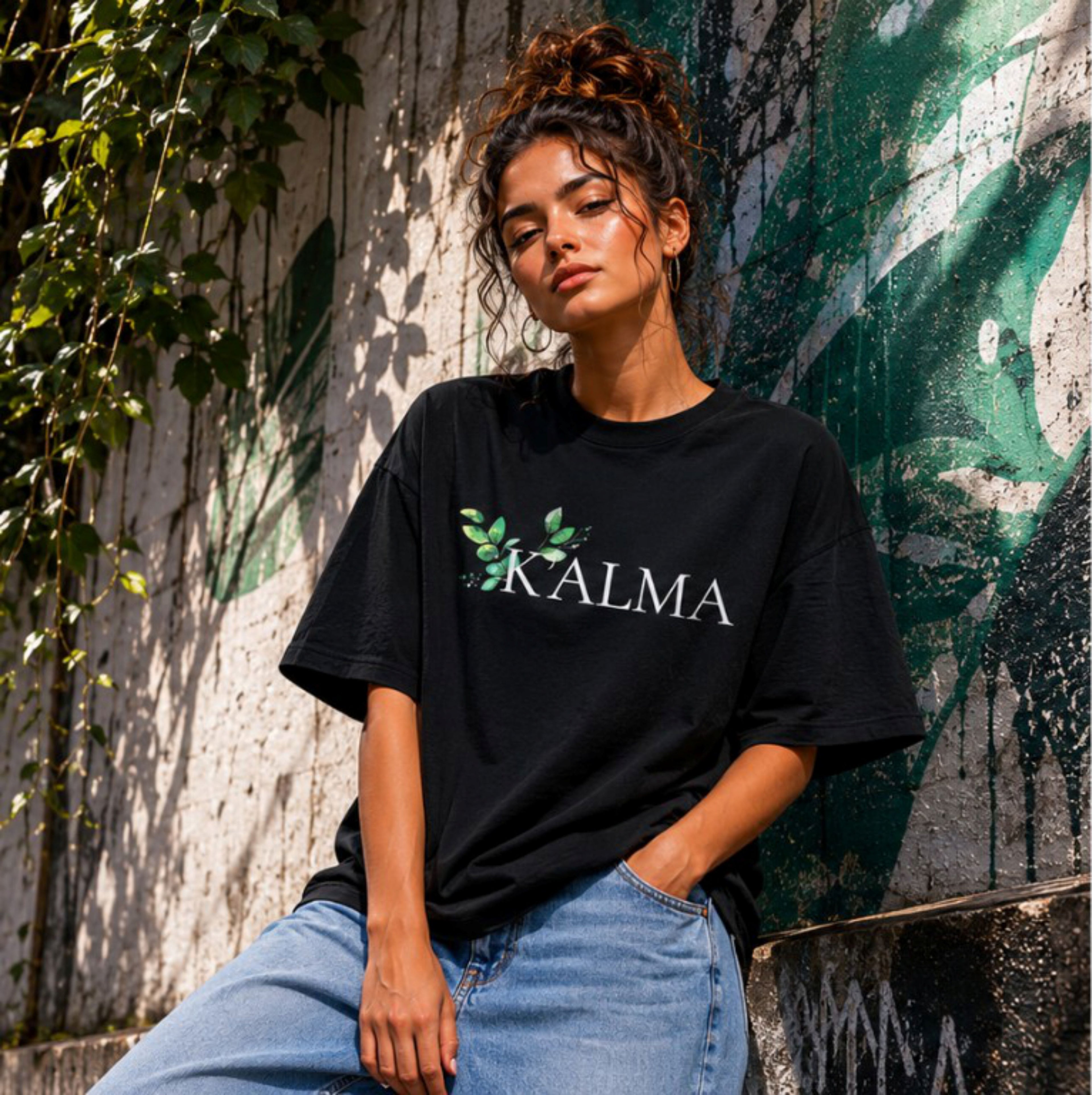 CAMISETA OVERSIZE PROTECT YOUR PEACE NEGRA