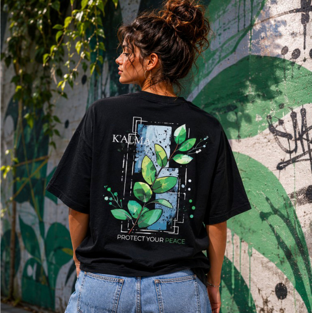 CAMISETA OVERSIZE PROTECT YOUR PEACE NEGRA