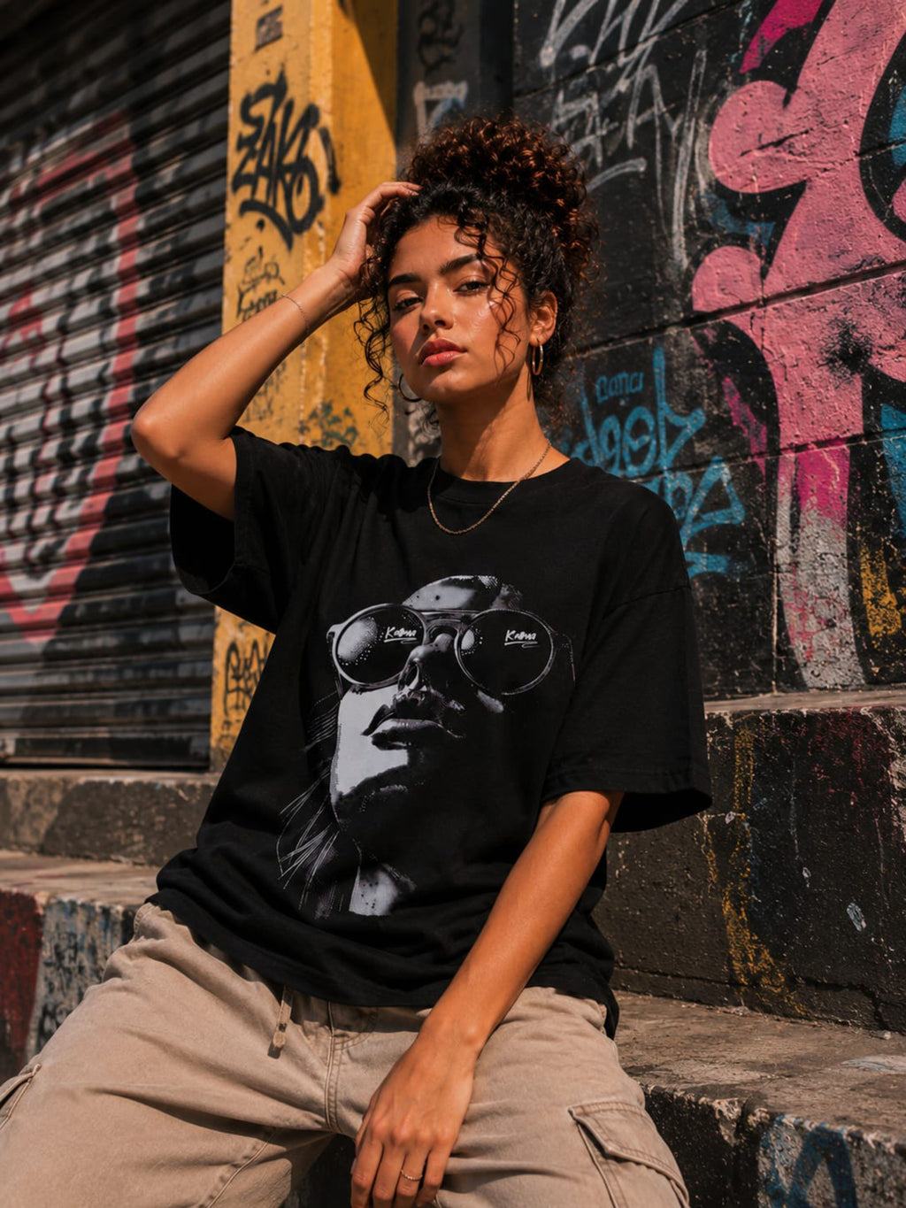 CAMISETA OVERSIZE GOLDEN HOUR NEGRA
