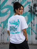 CAMISETA OVERSIZE LIVE WITHOUT LIMITS BLANCA