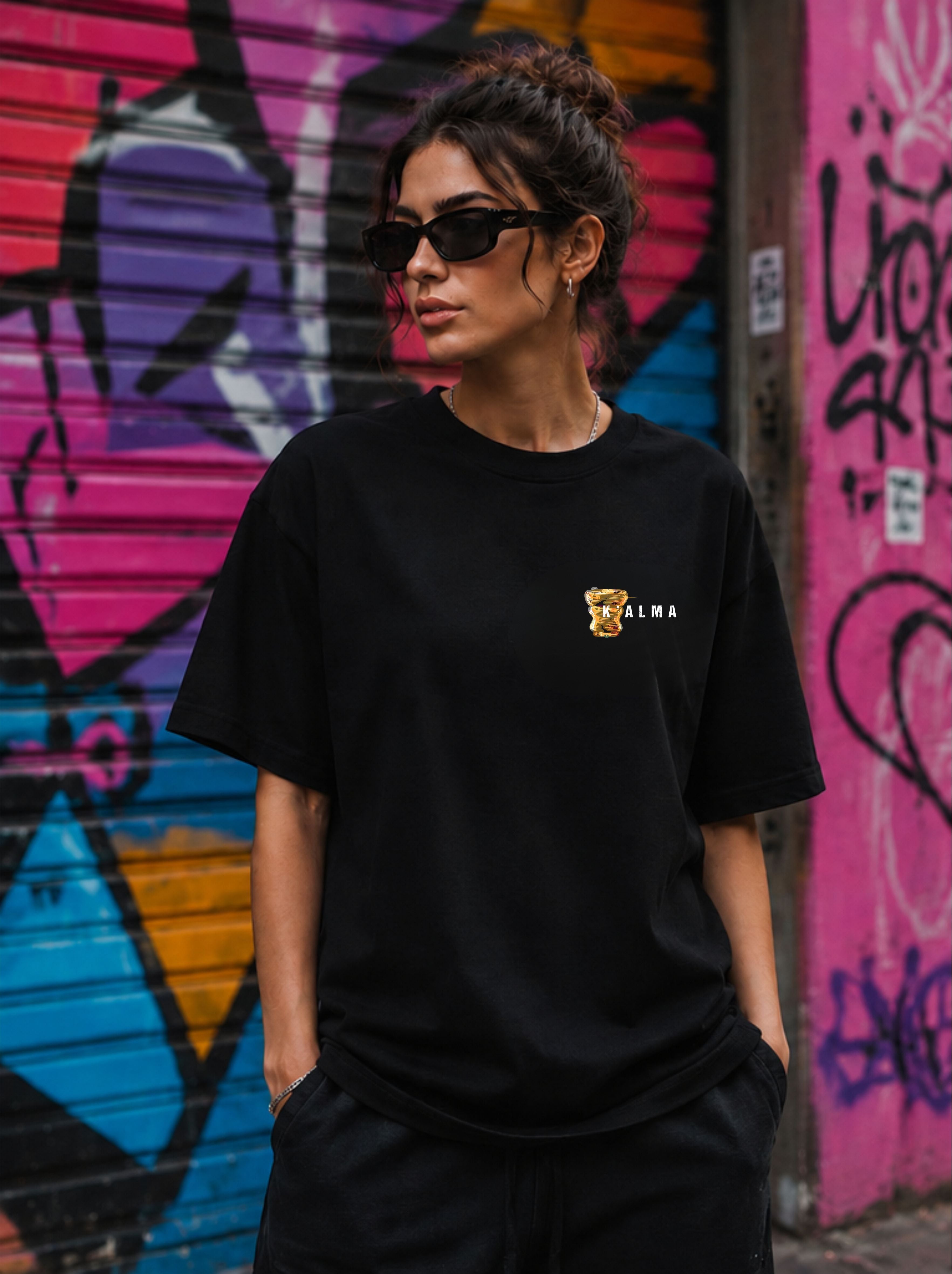CAMISETA OVERSIZE ROYAL SMOKE NEGRA