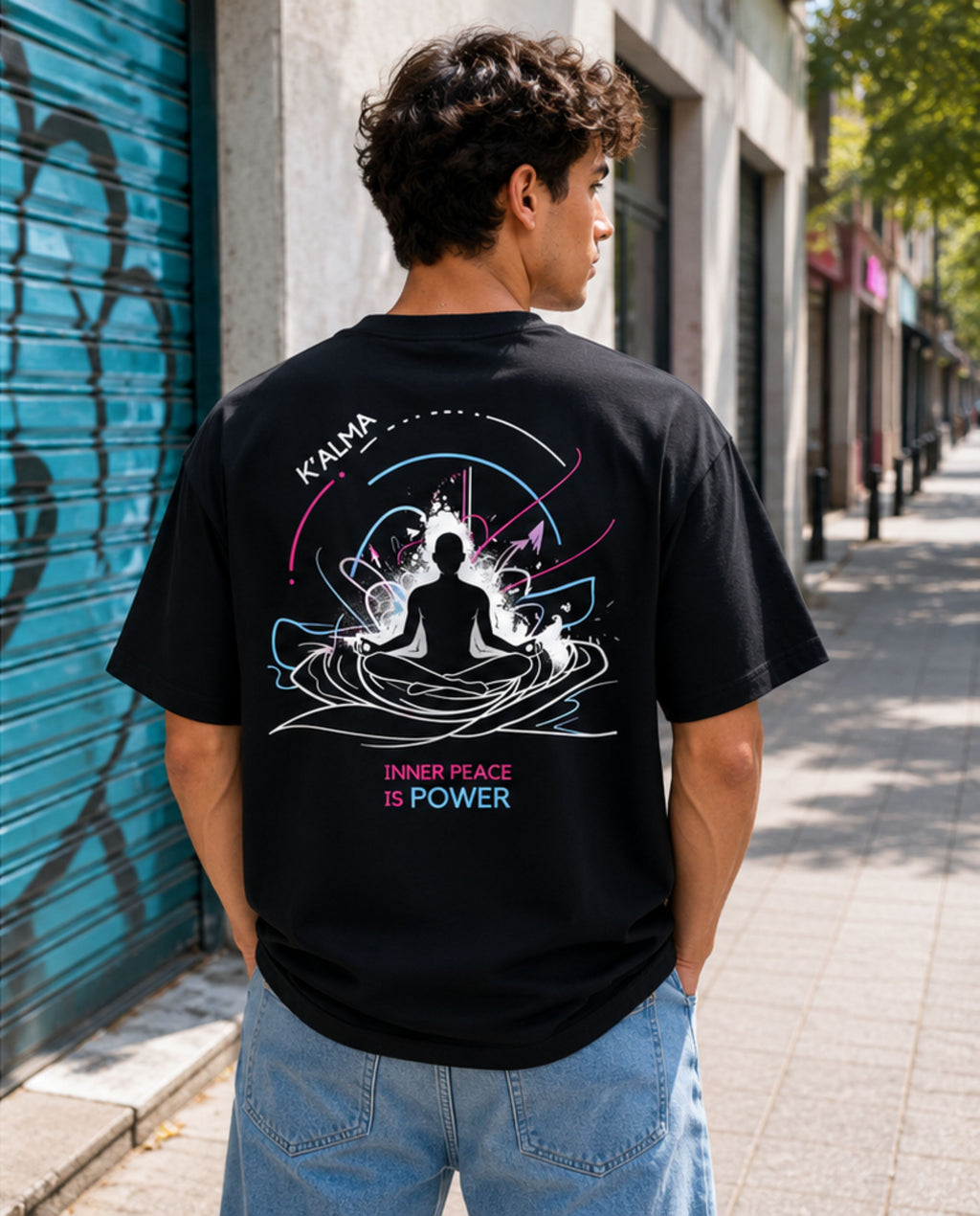 CAMISETA OVERSIZE INNER PEACE IS POWER NEGRA