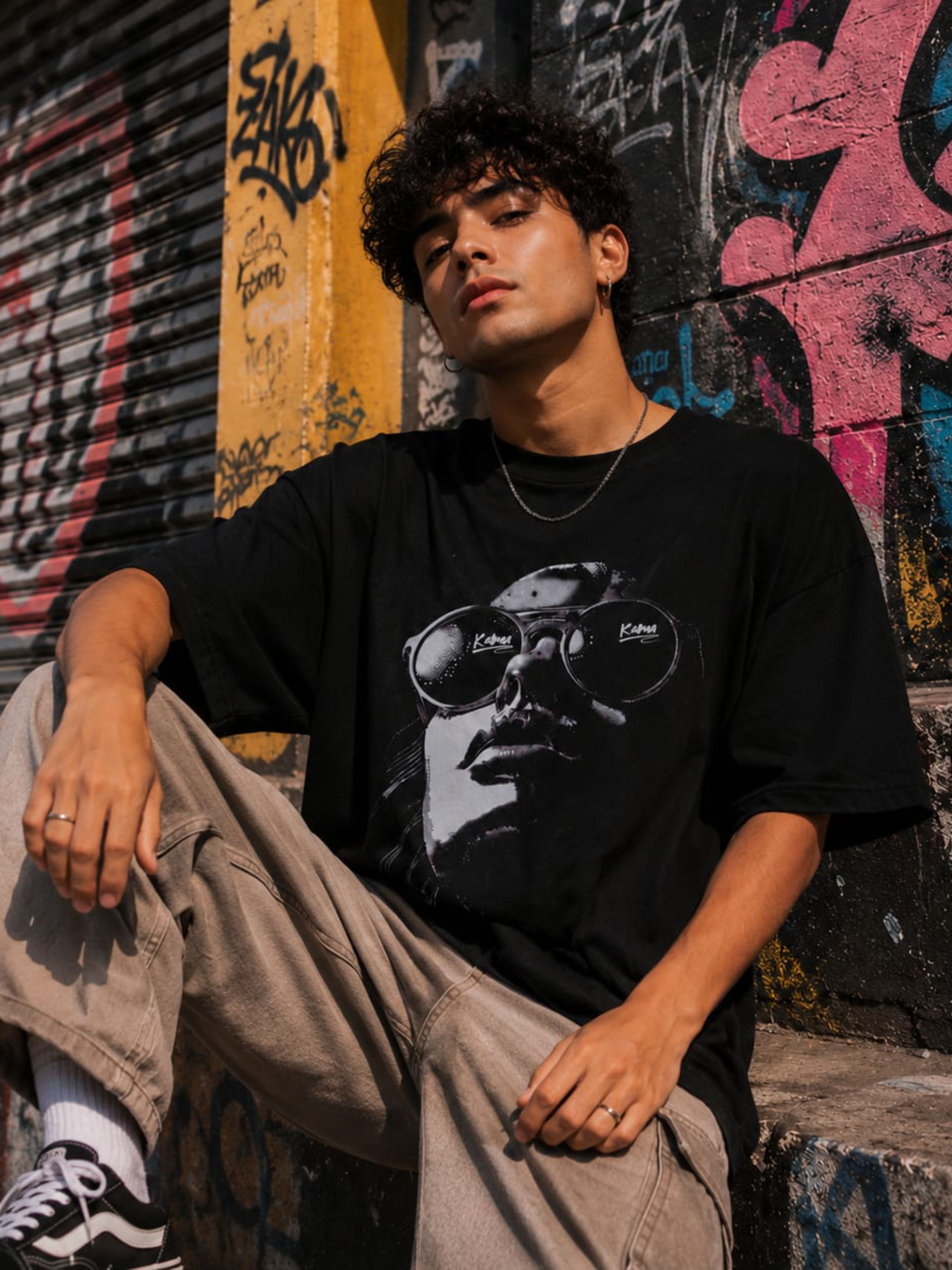 CAMISETA OVERSIZE GOLDEN HOUR NEGRA