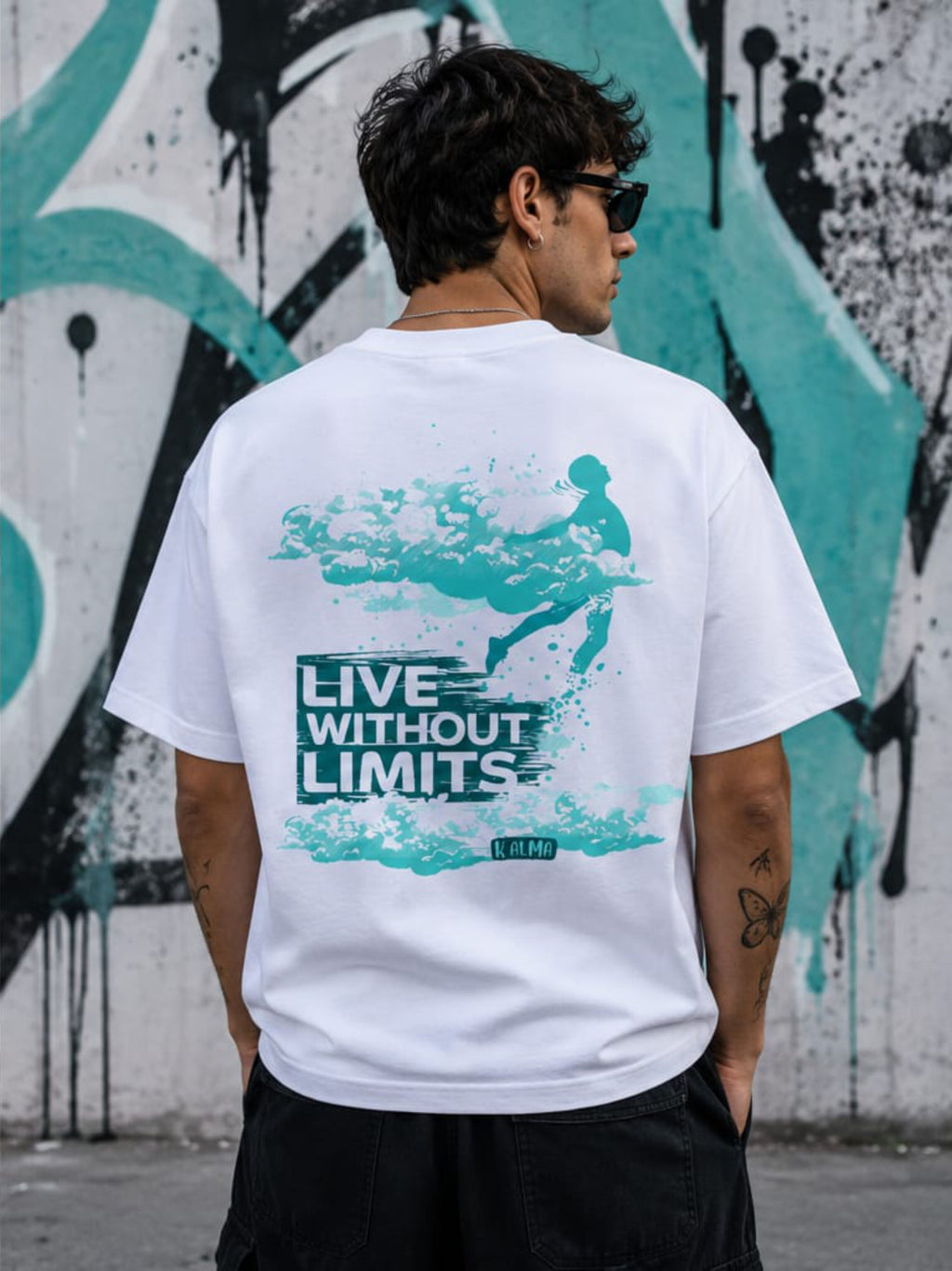 CAMISETA OVERSIZE LIVE WITHOUT LIMITS BLANCA