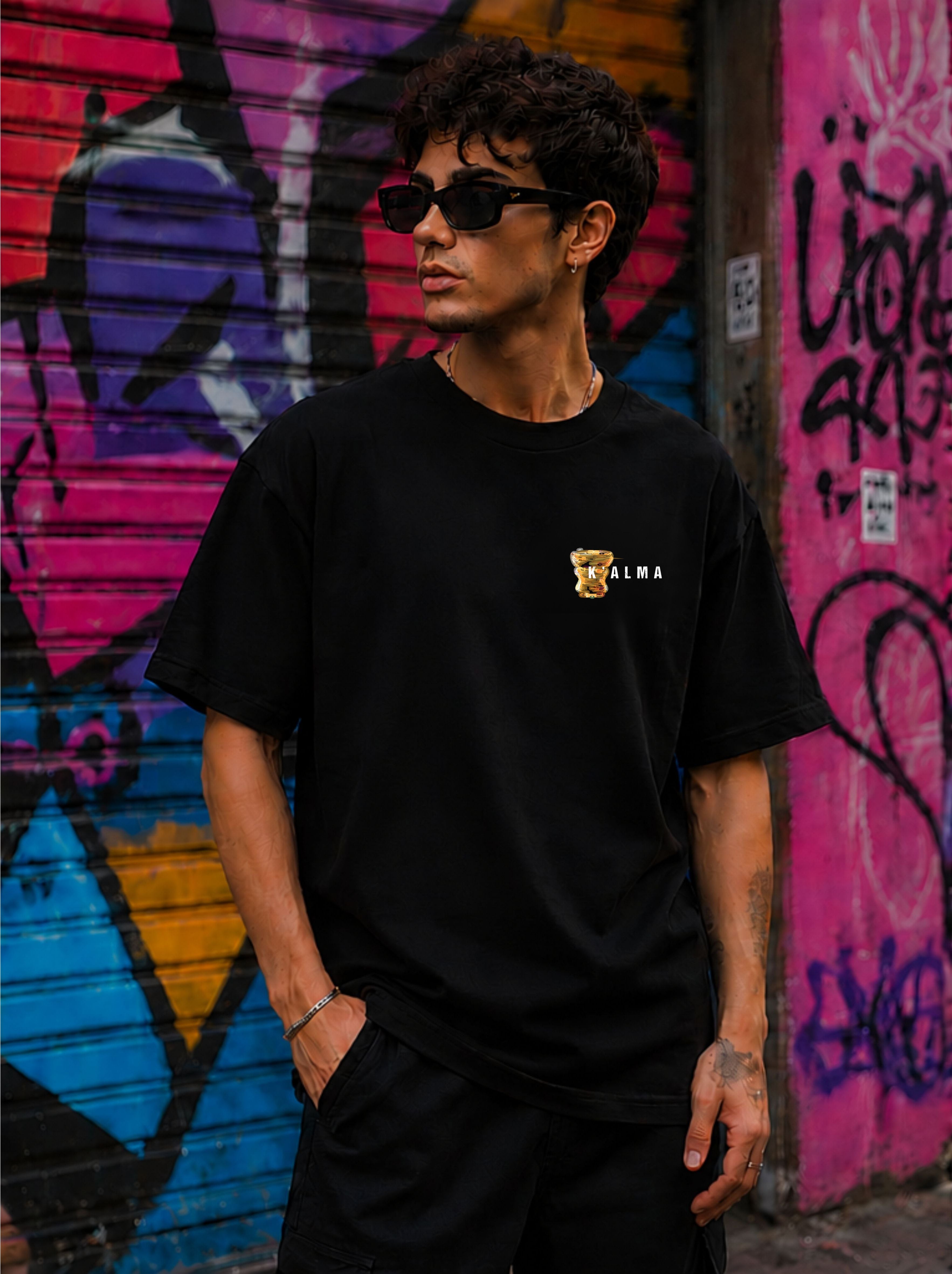 CAMISETA OVERSIZE ROYAL SMOKE NEGRA