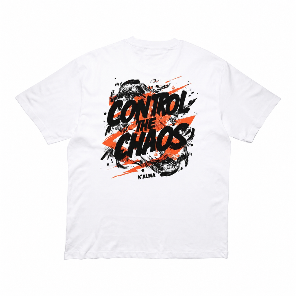 CAMISETA OVERSIZE CONTROL THE CHAOS BLANCA