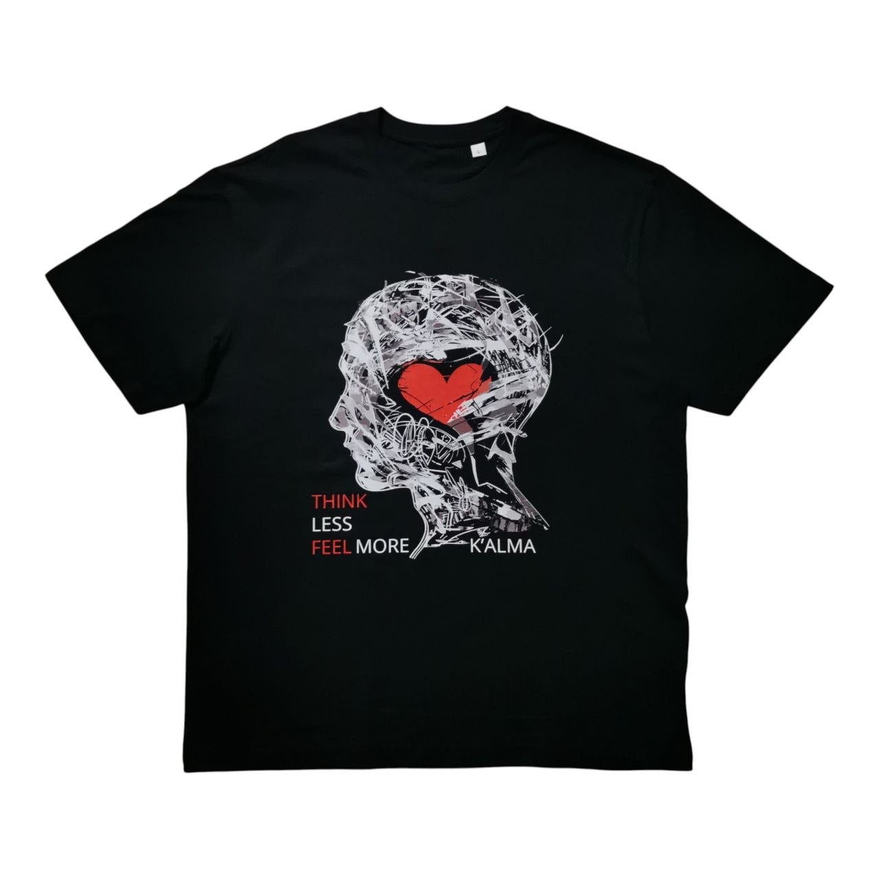 CAMISETA OVERSIZE THINK LESS FEEL MORE NEGRA
