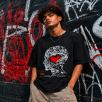CAMISETA OVERSIZE THINK LESS FEEL MORE NEGRA