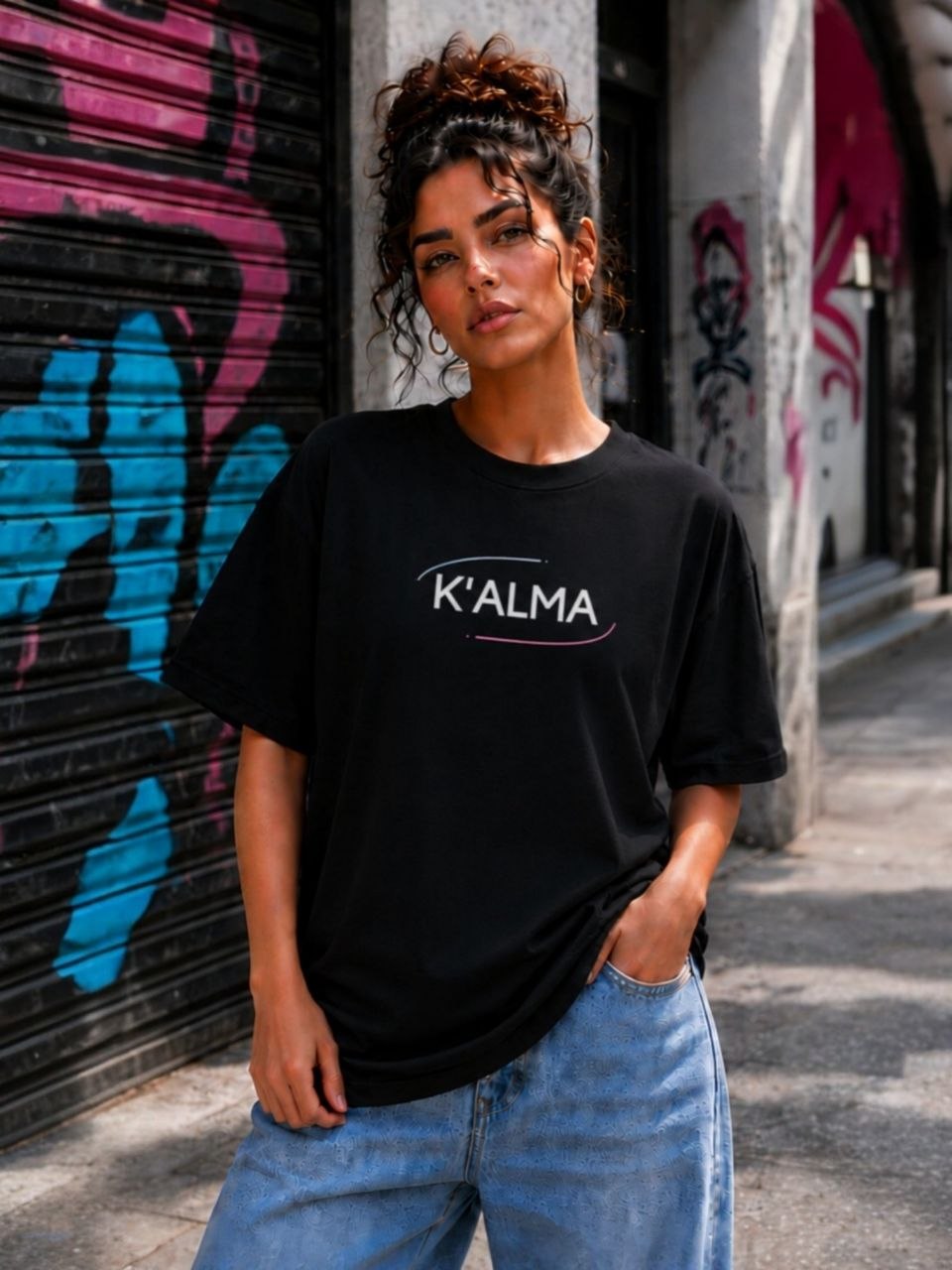 CAMISETA OVERSIZE INNER PEACE IS POWER NEGRA