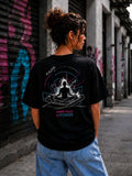 CAMISETA OVERSIZE INNER PEACE IS POWER NEGRA