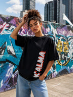 CAMISETA OVERSIZE K'ALMA FREQUENCY NEGRA